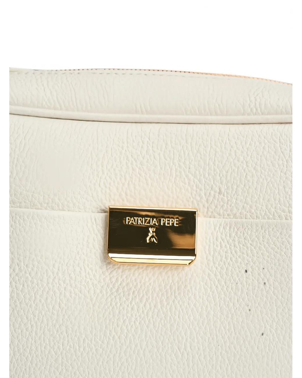 Patrizia Pepe Natural All Day Logo-Plaque Pebbled-Leather Cross Body Bag