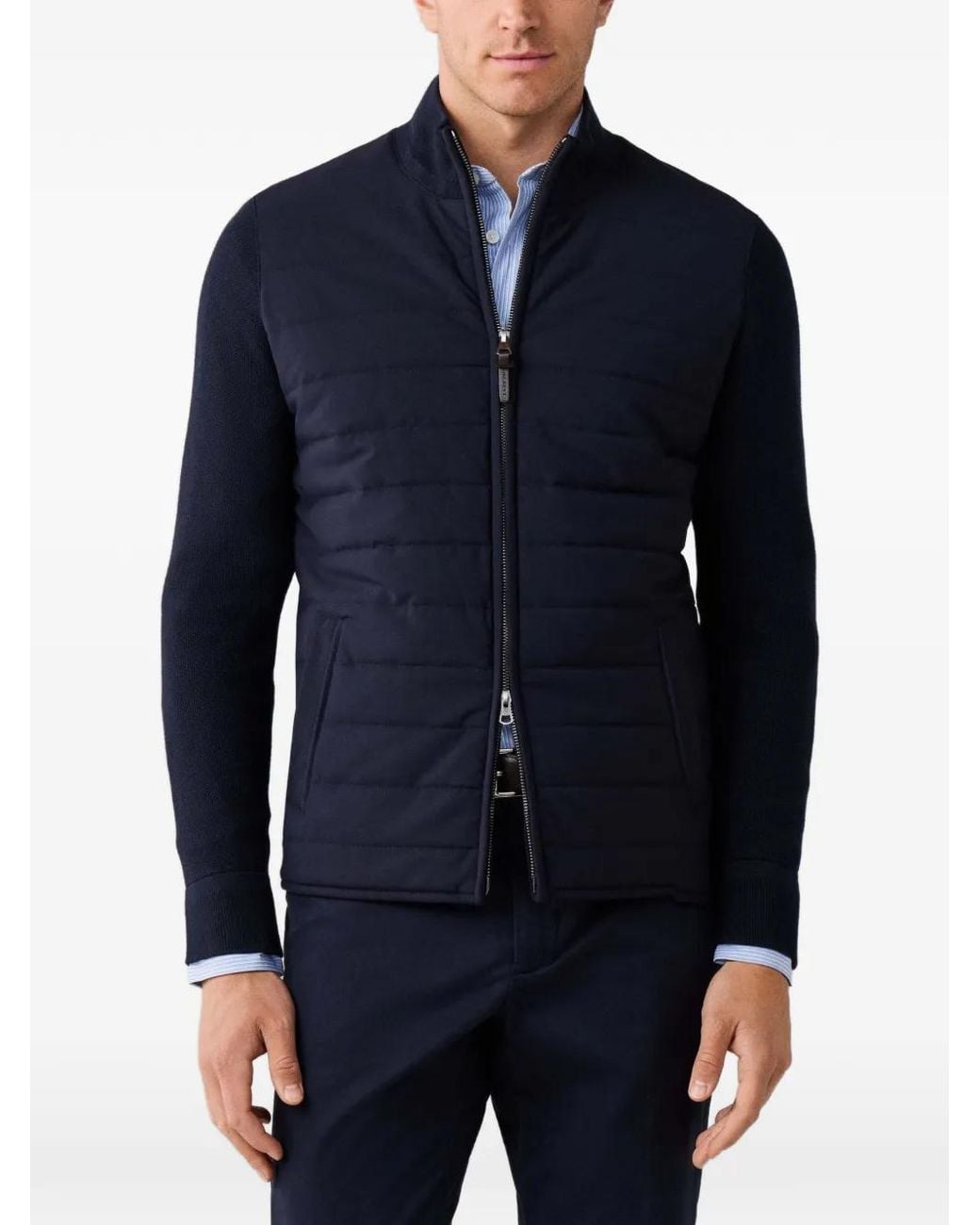Hackett Blue Veste Zippée À Tissage À Cloisons for men