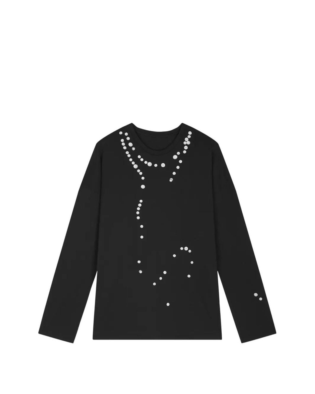 JNBY Black Pearl-Embellished Long-Sleeved T-Shirt