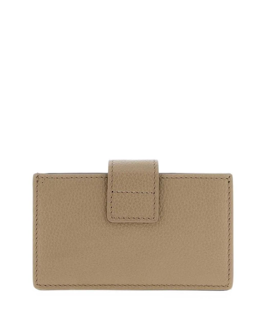 Fendi Natural Ff Dove Leather Card Case