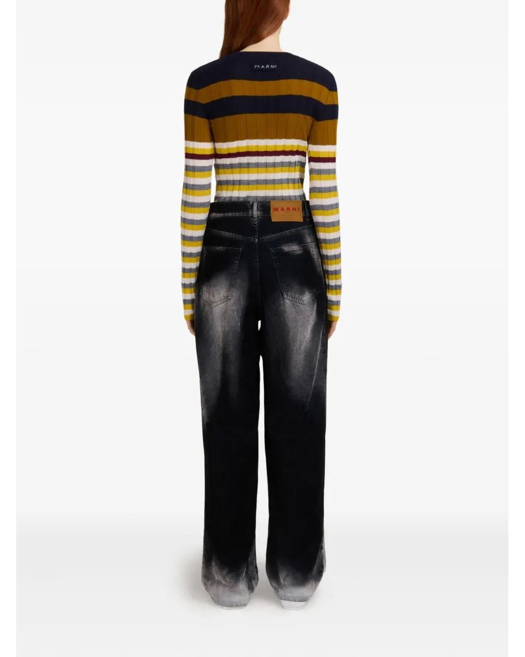 Marni Black Faded Wide-Leg Jeans