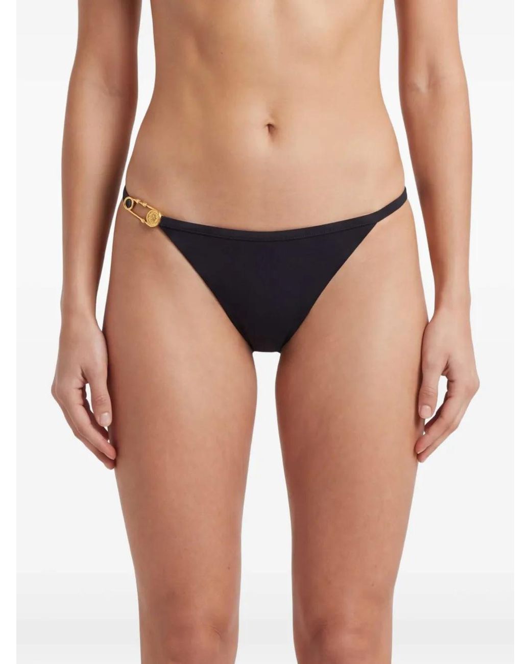 Versace Black Bas De Bikini Safety Pin
