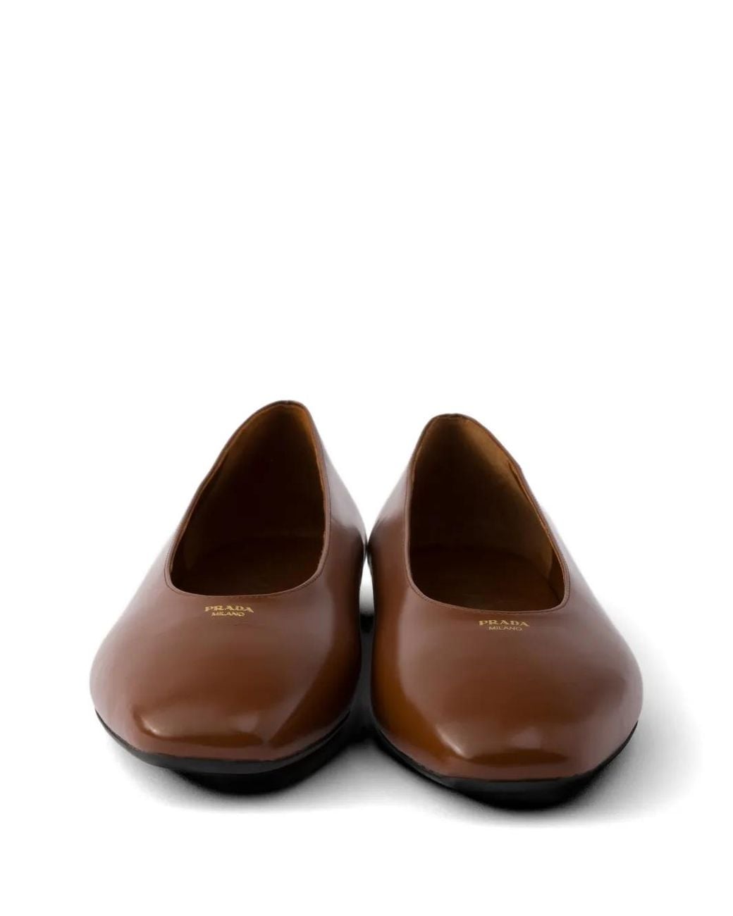 Prada White Brushed Leather Ballerinas