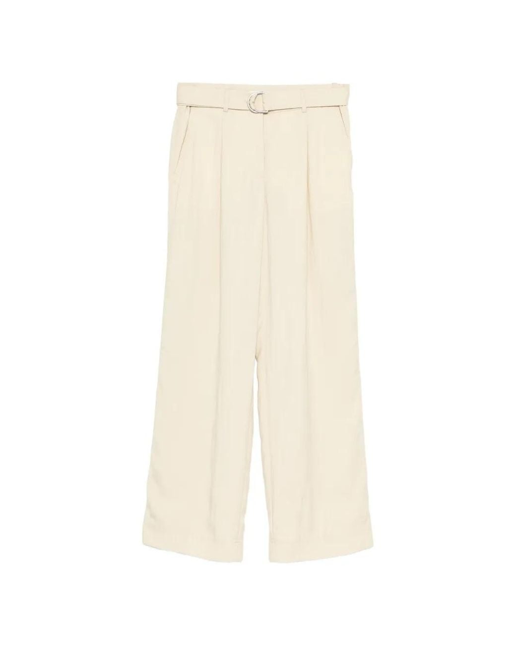 Helmut Lang White Belted Pleated Trousers