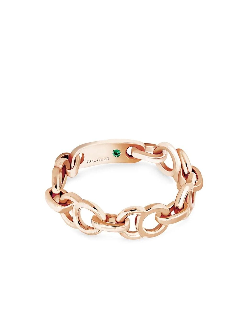 COURBET White 18Kt Recycled Rose Celeste Chain Ring