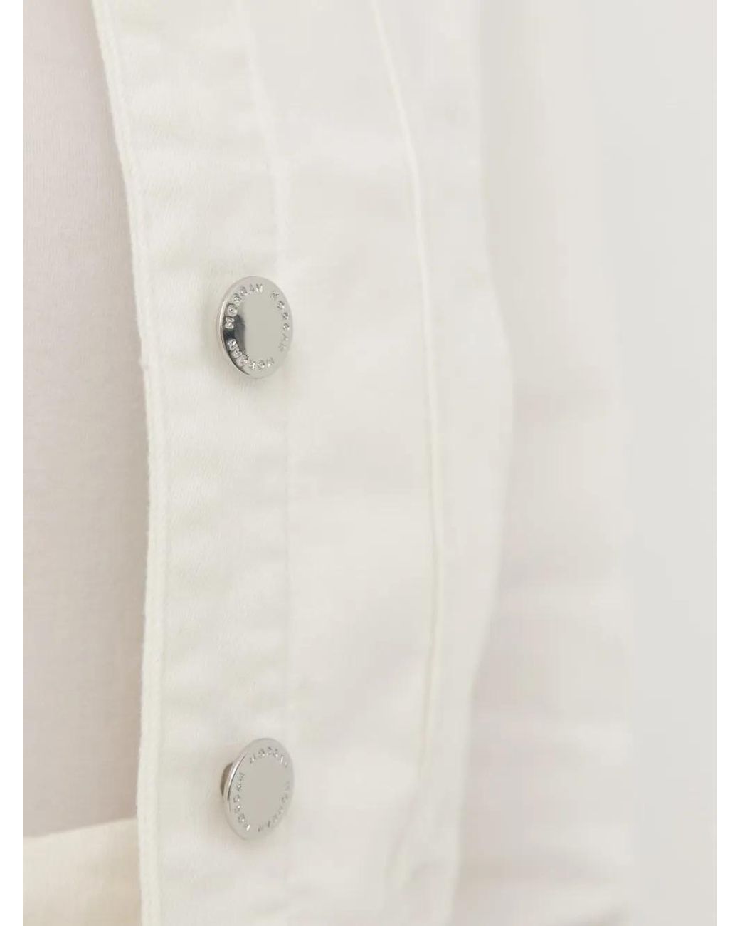 Morgan White Button-Up Denim Jacket