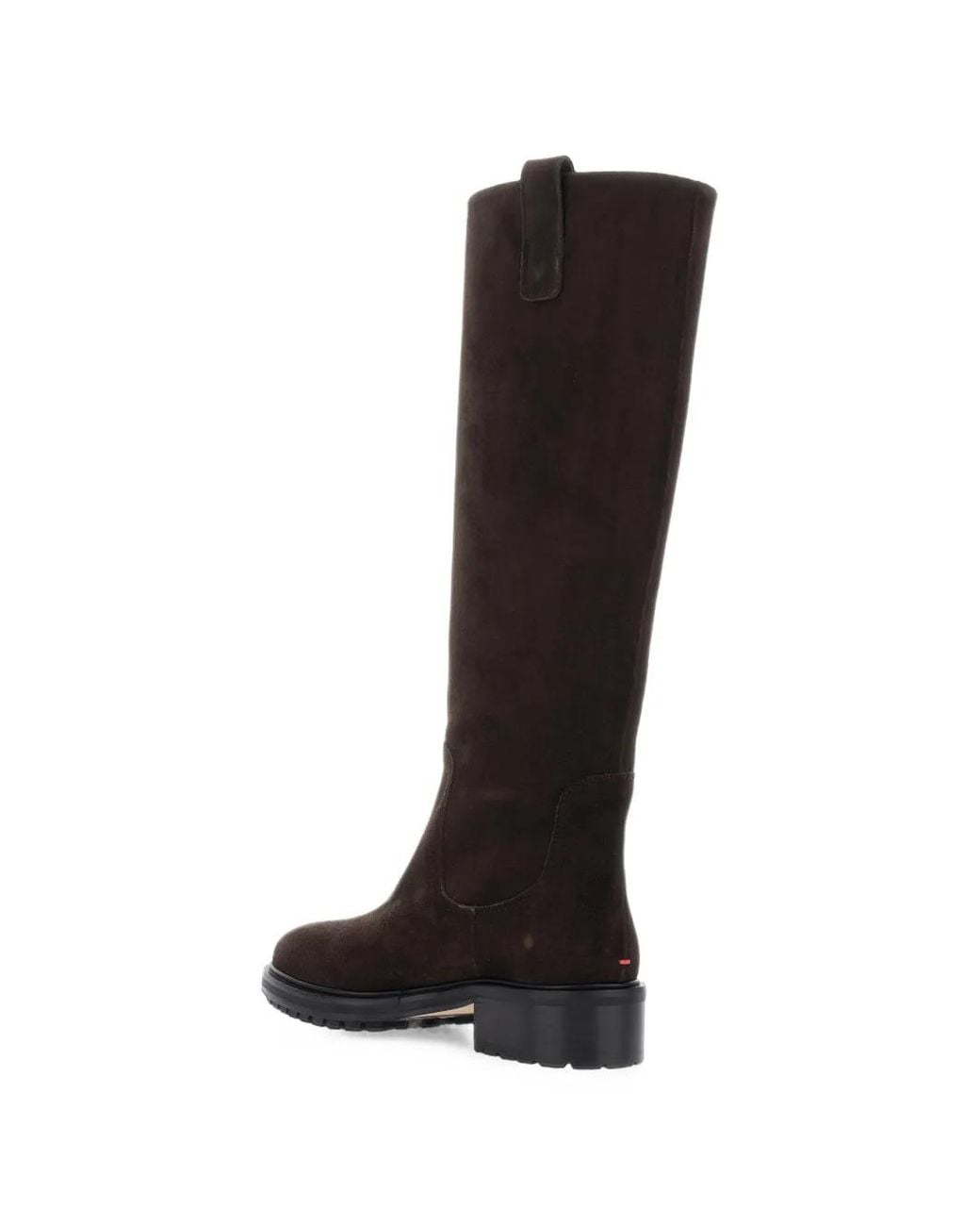 Aeyde Black Suede Knee-High Boots