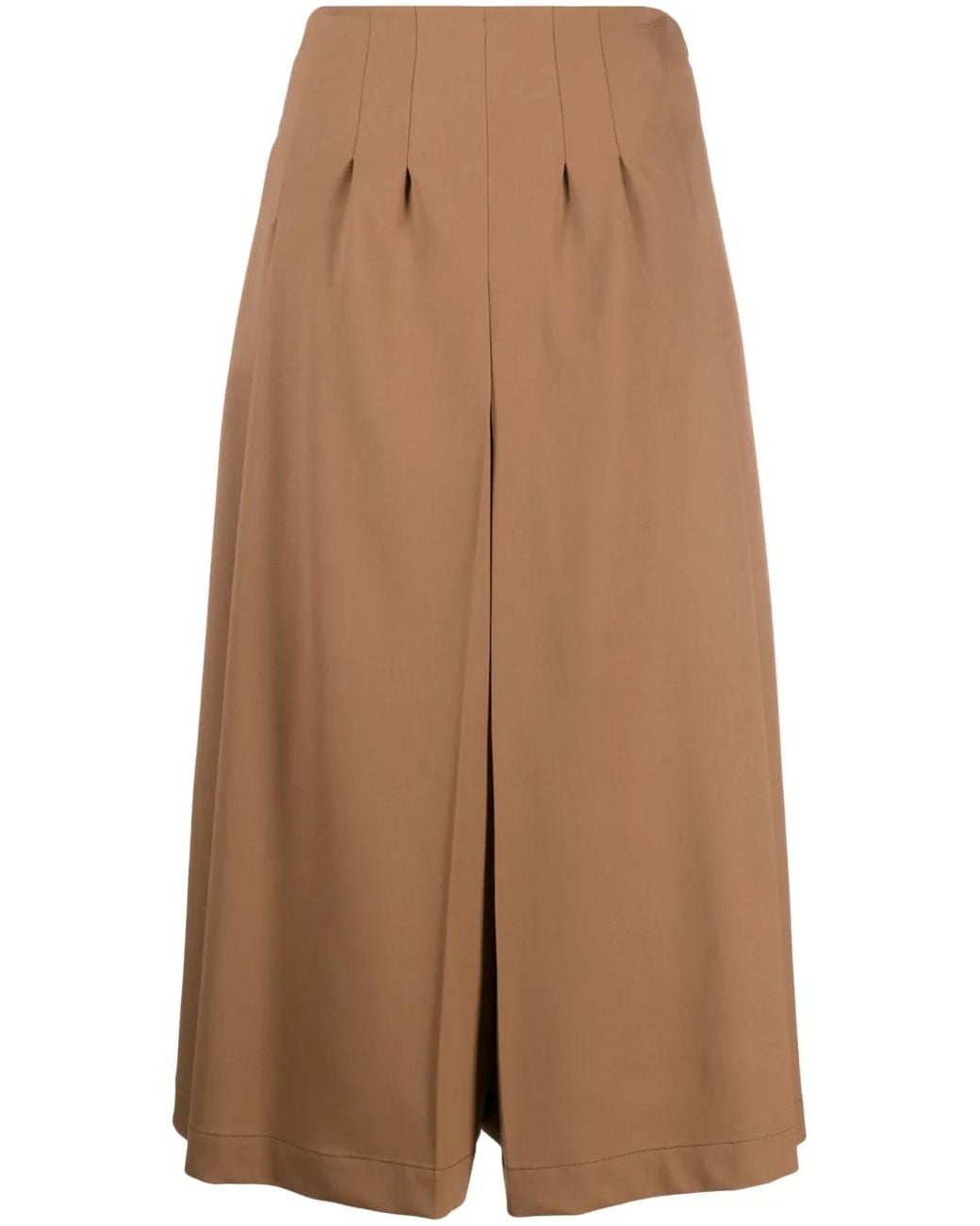 Alberta Ferretti Brown Knitted Cropped Trousers