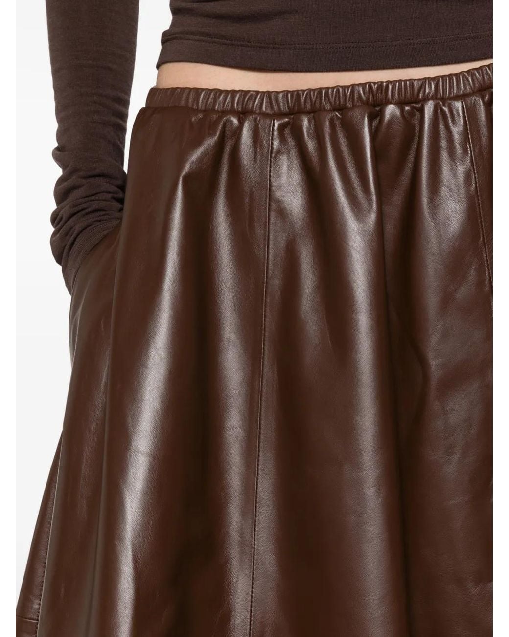 Gonna Lunga Con Inserti di Alberta Ferretti in Brown