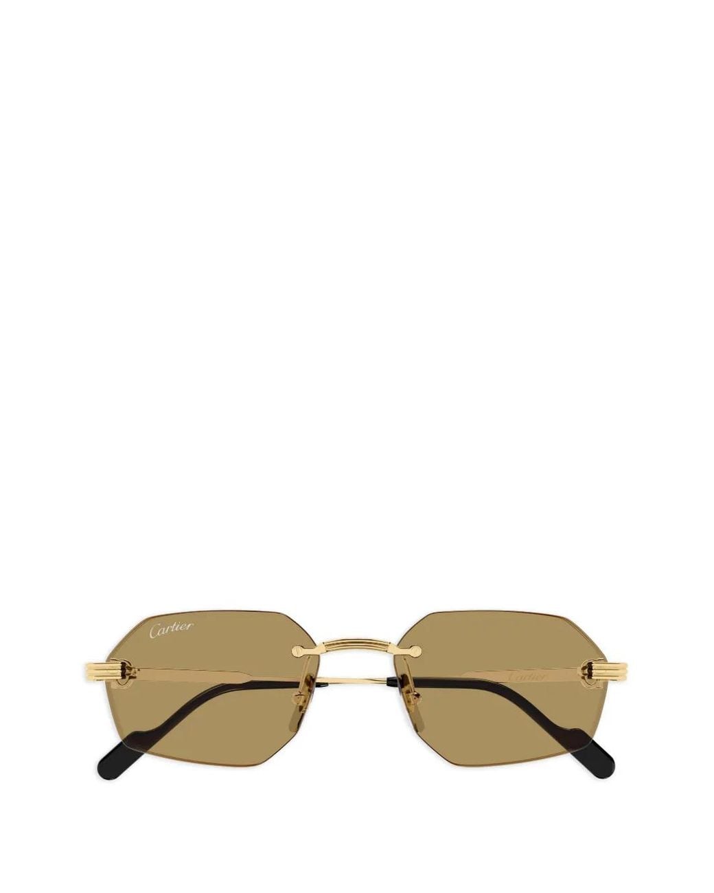 Cartier Metallic Rimless Geometric-Frame Sunglasses