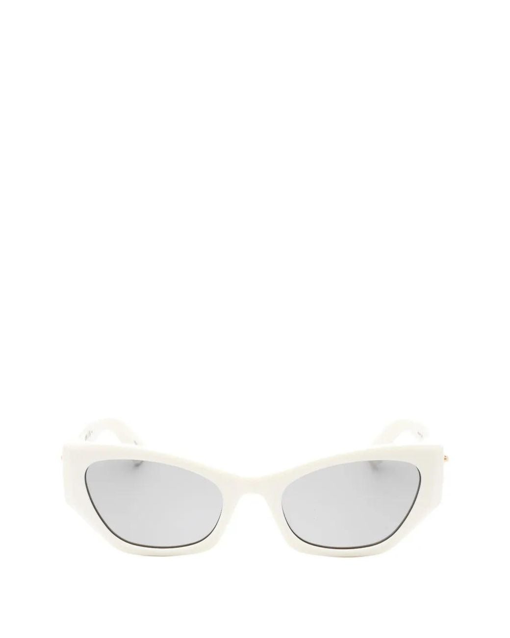 Moschino White Zip-Detail Cat-Eye Sunglasses