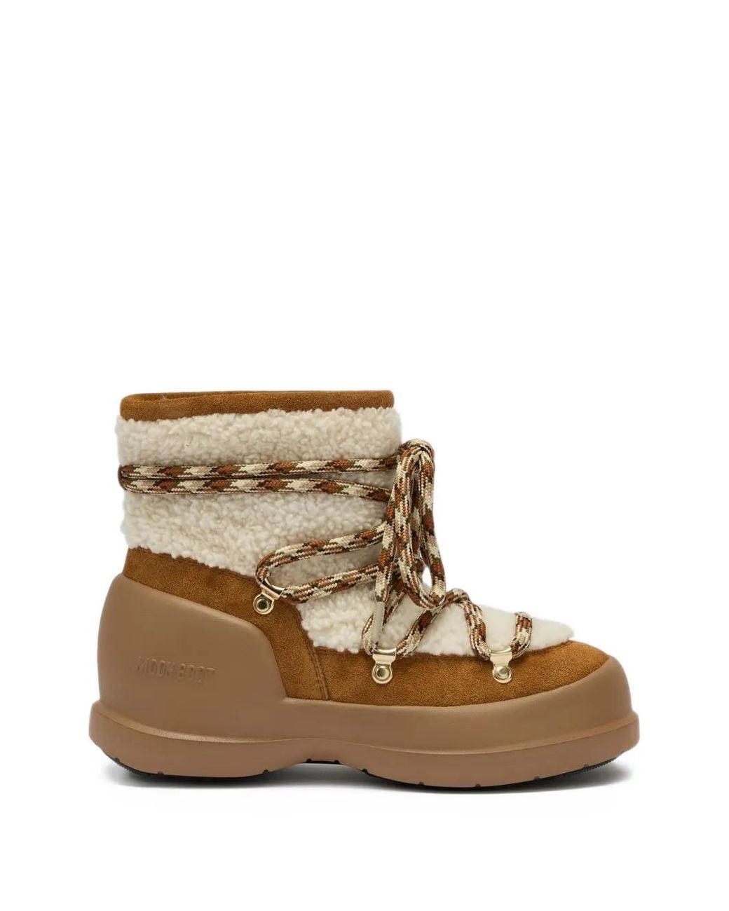 Moon Boot Natural Mezzaluna Shearling Boots