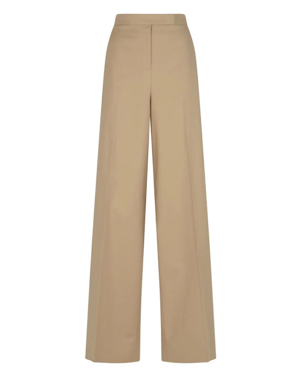 Max Mara Natural Loose Cotton Trousers