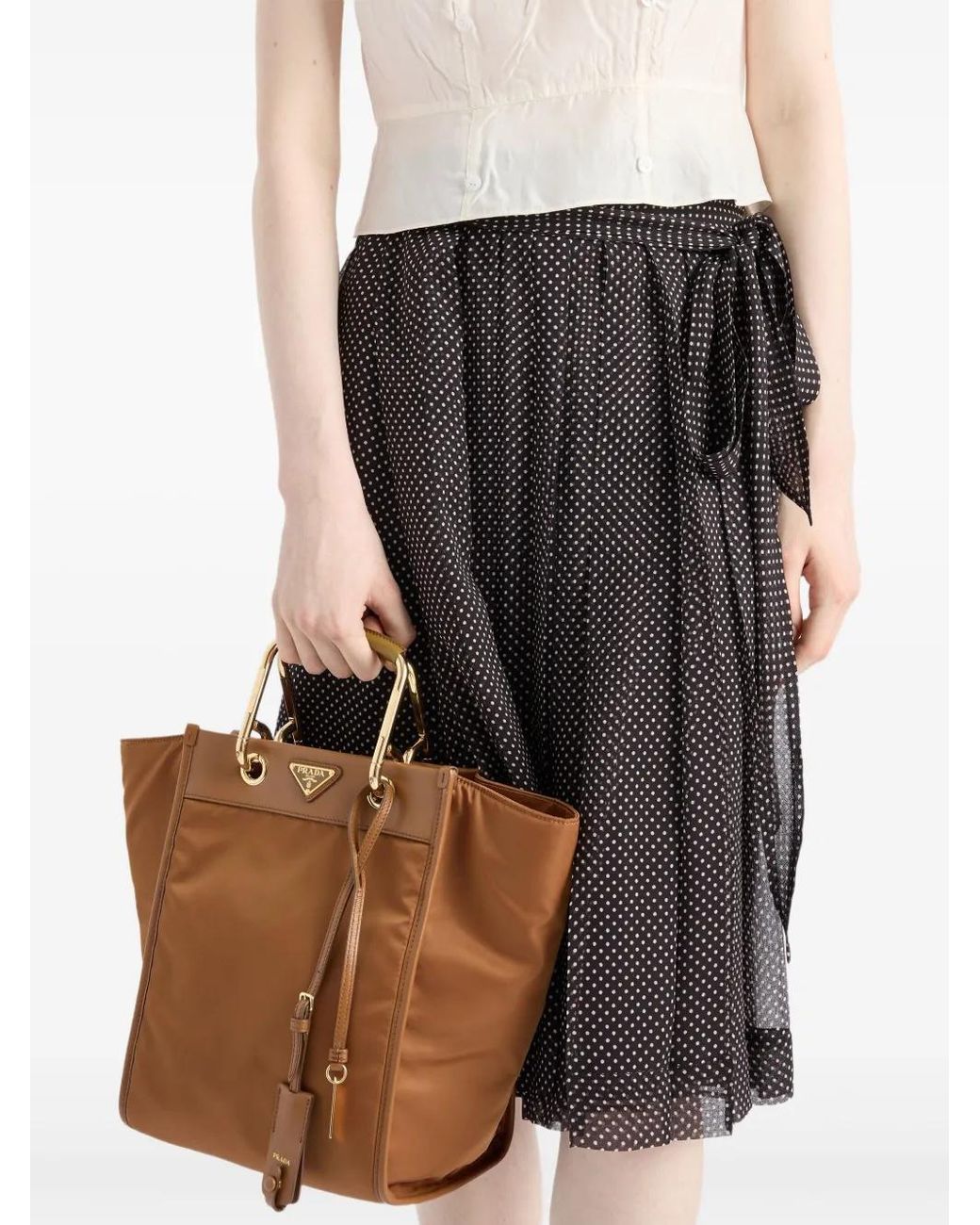 Prada Chiffon Rok Met Print in het Black