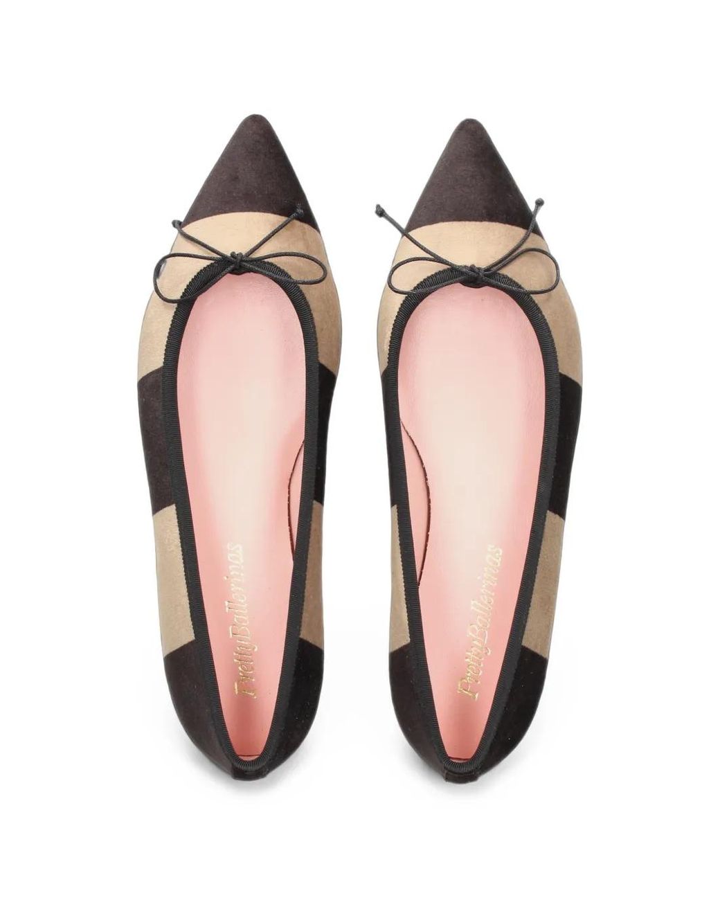 Pretty Ballerinas White Paris Striped Ballet Flats