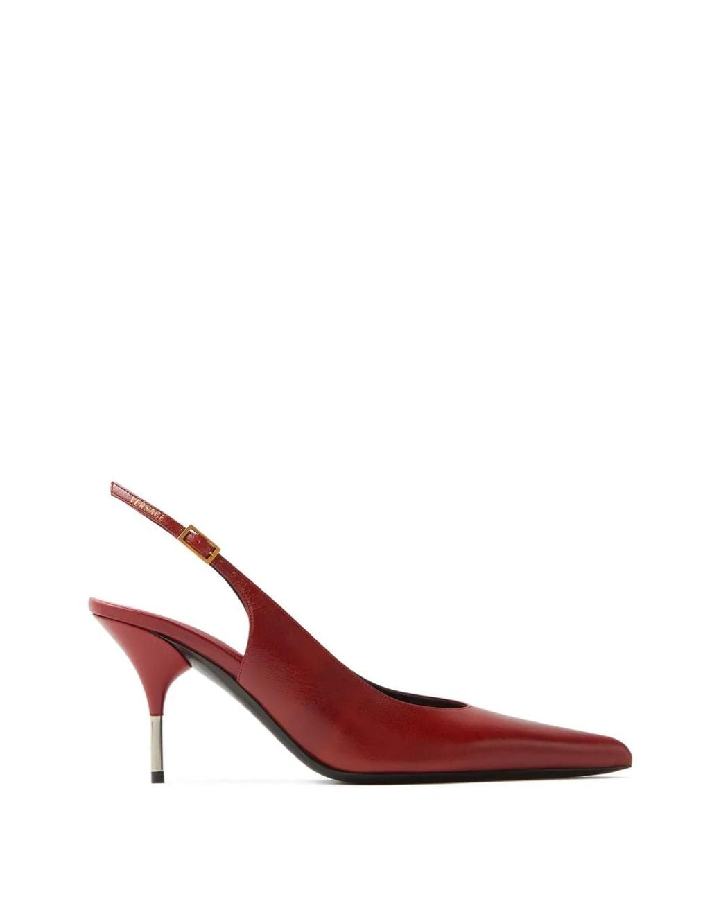 Versace Red Nyx Leather Slingbacks 80 Mm