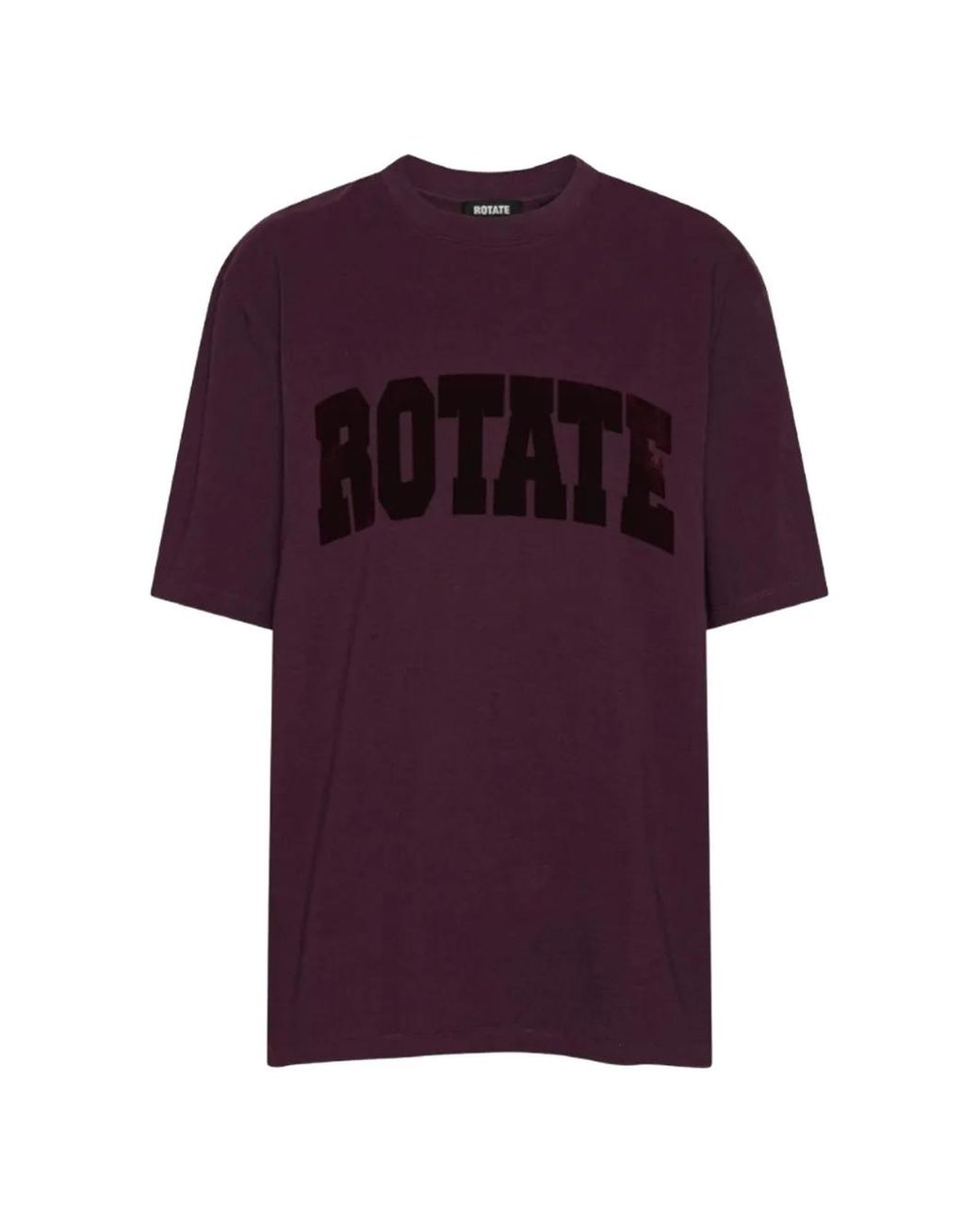 ROTATE BIRGER CHRISTENSEN Purple Jersey Oversized T-Shirt Bordeaux