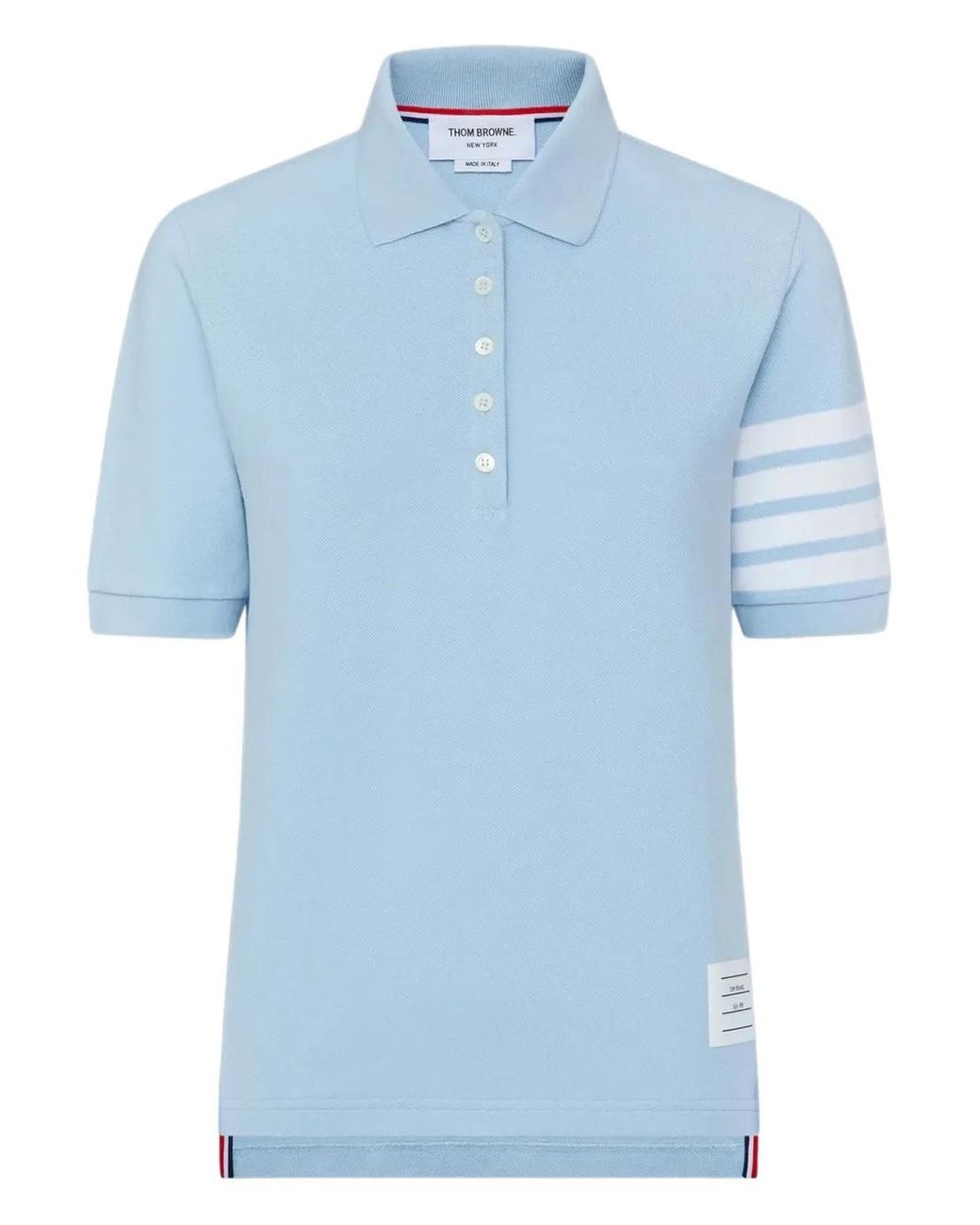 Thom Browne Blue 4-Bar Sleeve Polo Top