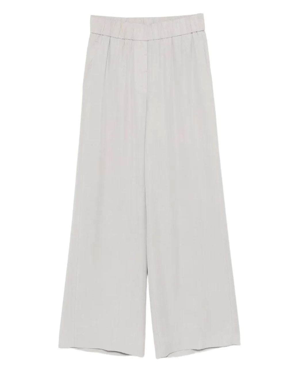 Peserico White Elastic-Waist Trousers