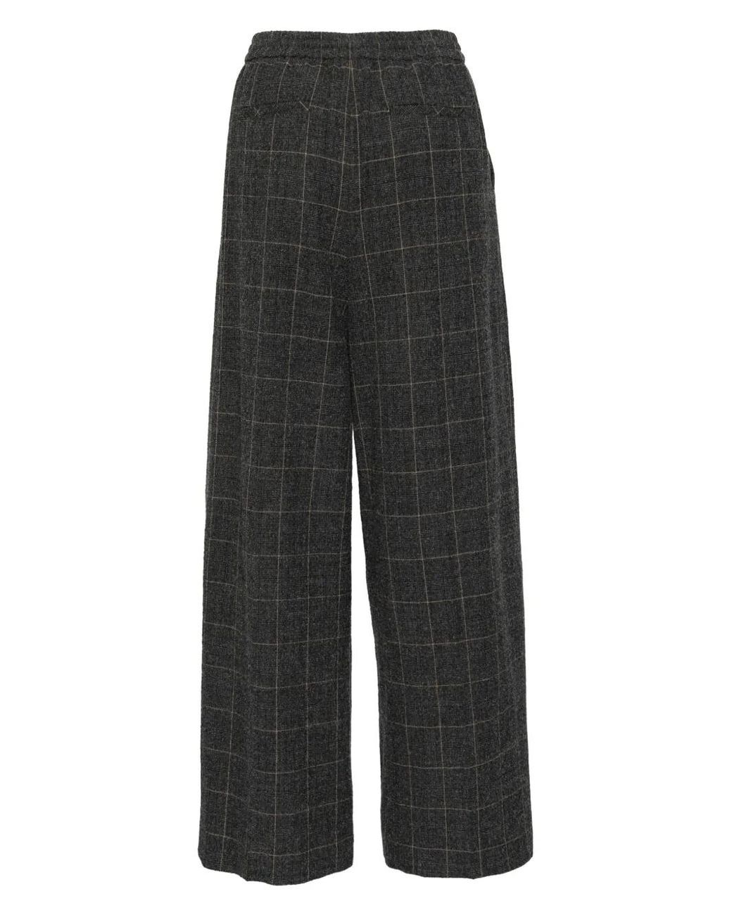 Juun.J Gray Checked Straight Trousers