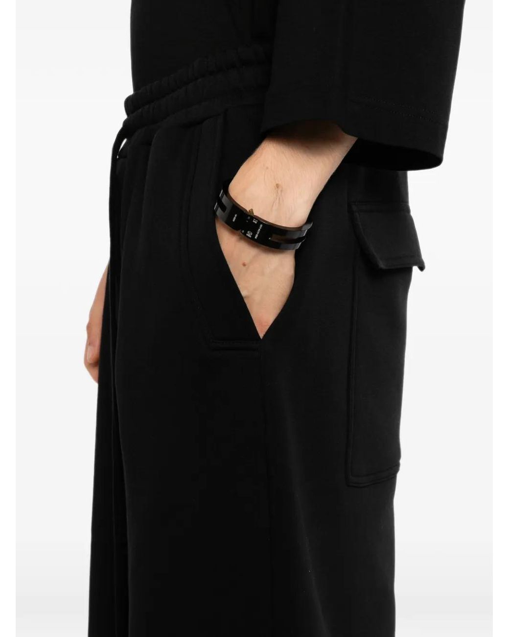 Thom Krom Black Drawstring Wide-Leg Track Pants for men