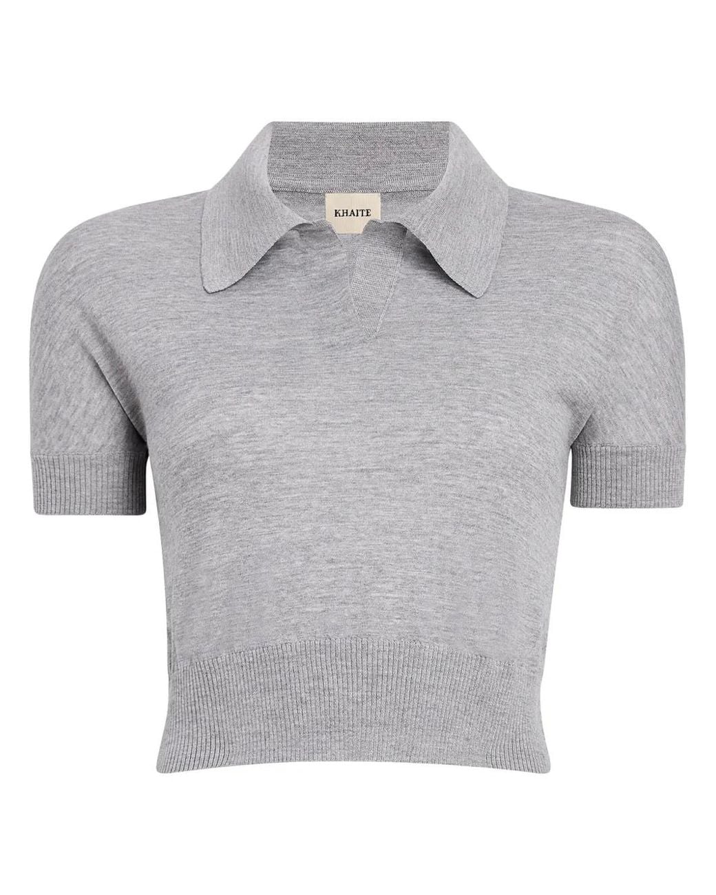Khaite Gray Morgane Wool Polo Shirt