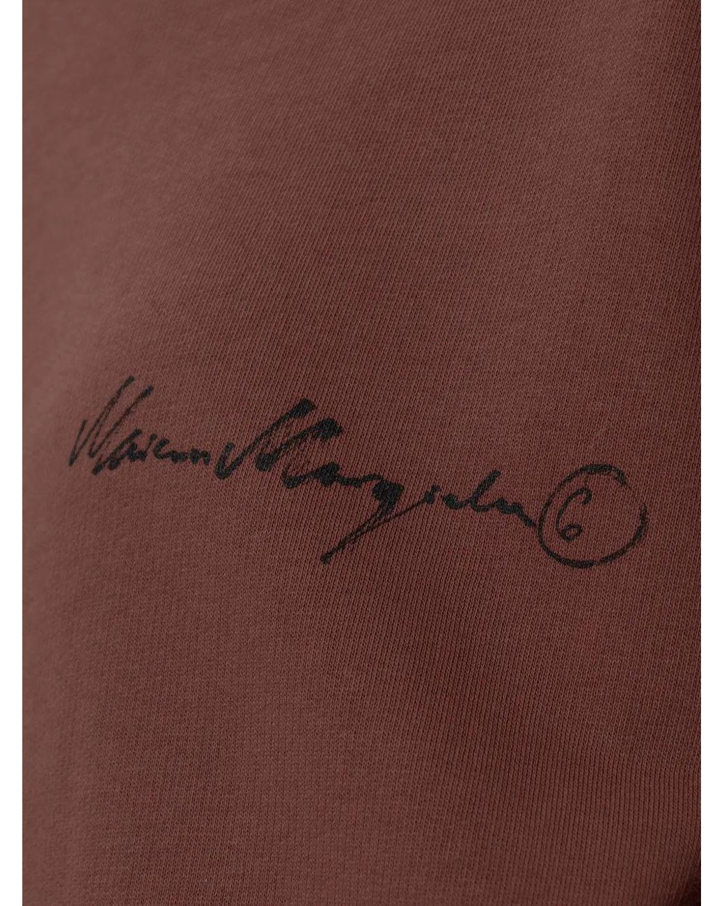 MM6 by Maison Margiela Brown Logo-Print Raw-Edge Sweatshirt