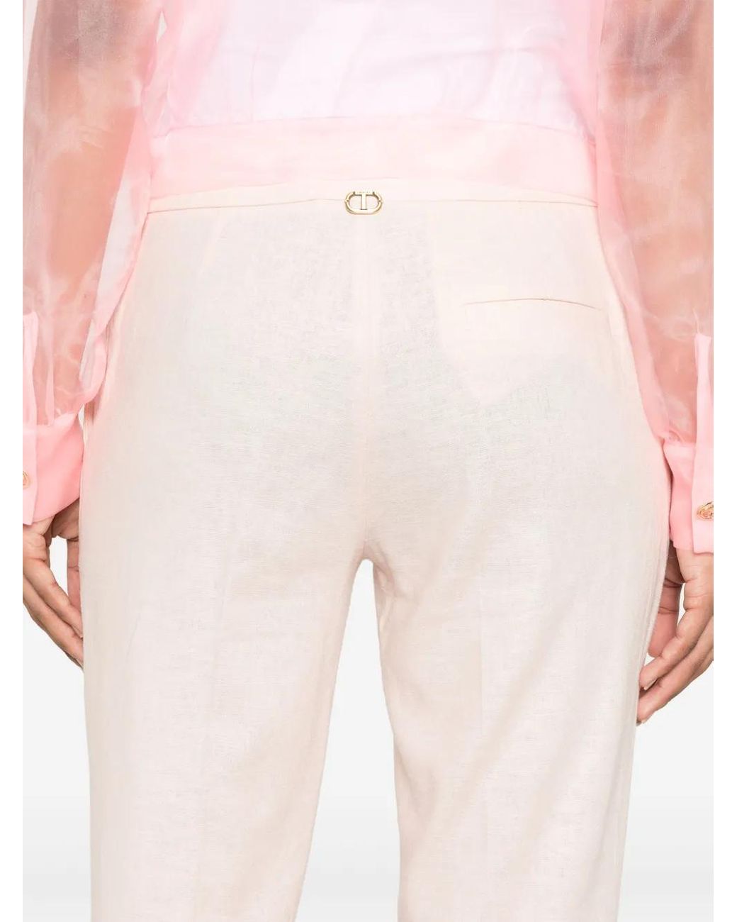 Twinset Pink Low-Waist Trousers