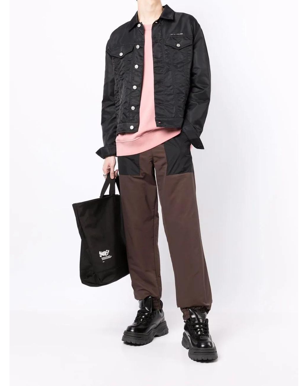 (DI)VISION Black Colour-Block Track Pants for men