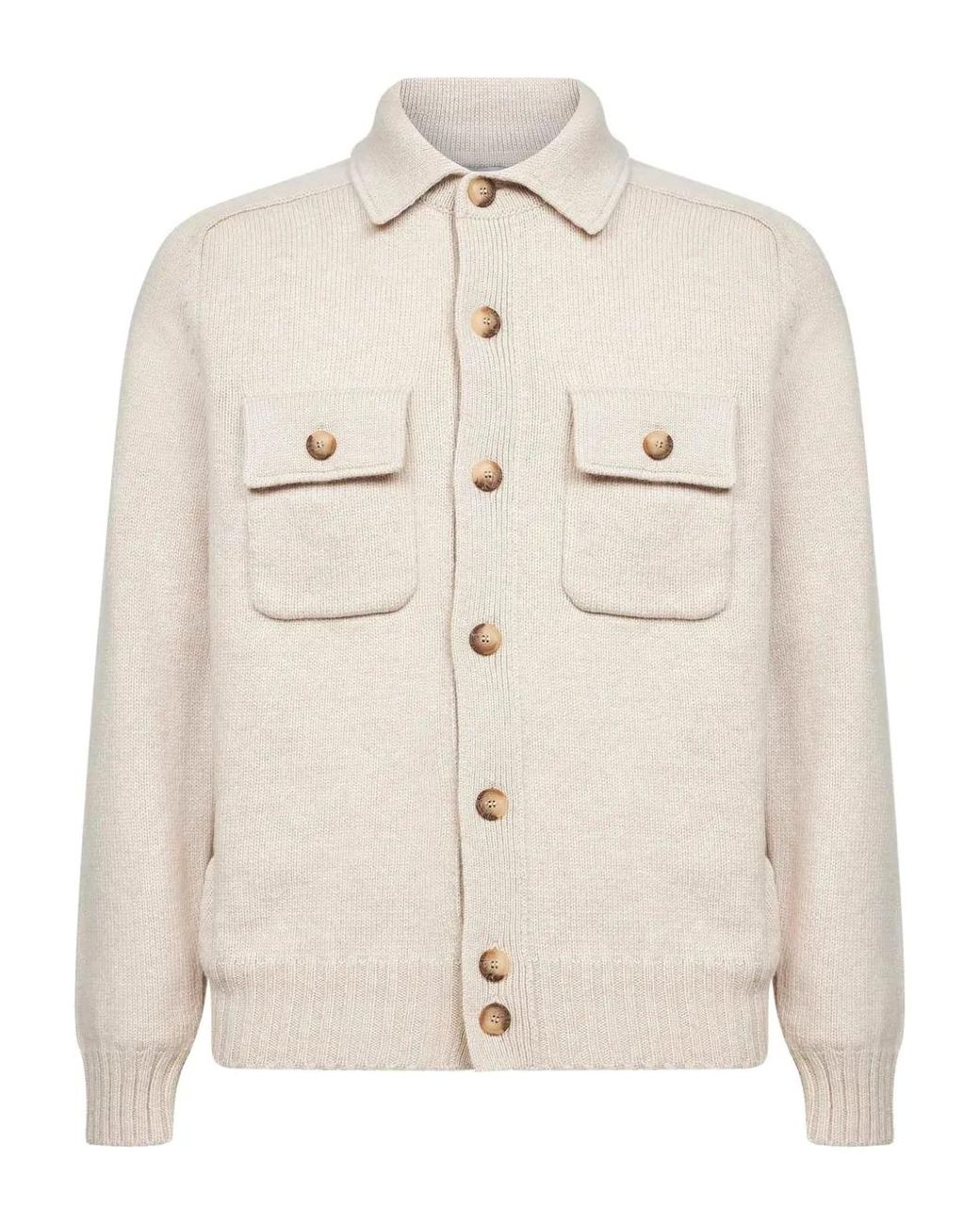 D4.0 Natural Chest-Pocket Button Overshirt for men