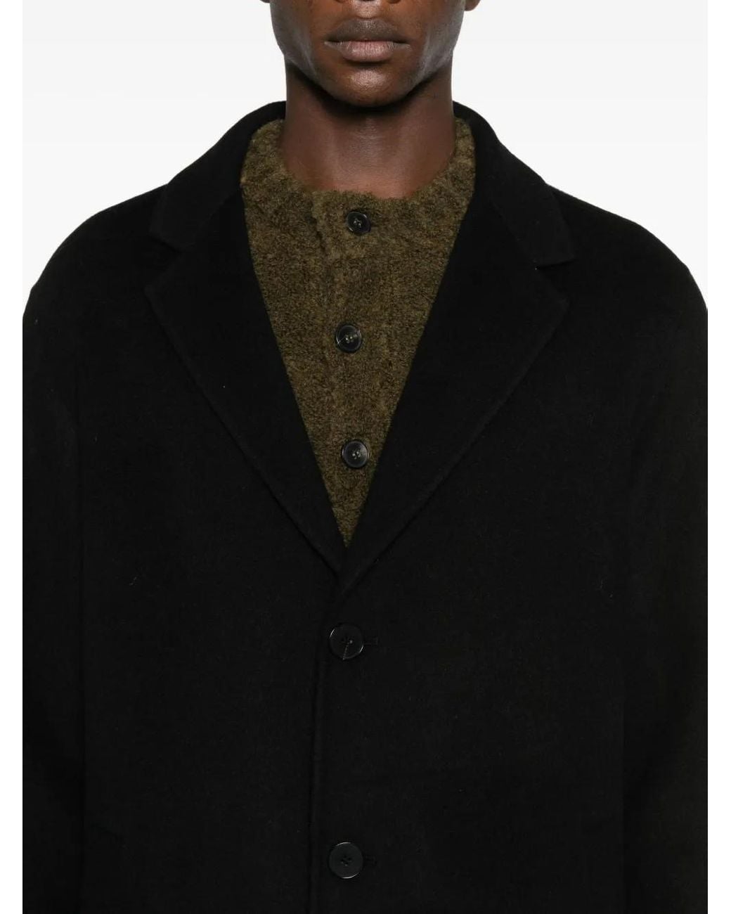 Abrigo con botones Amaranto de hombre de color Black