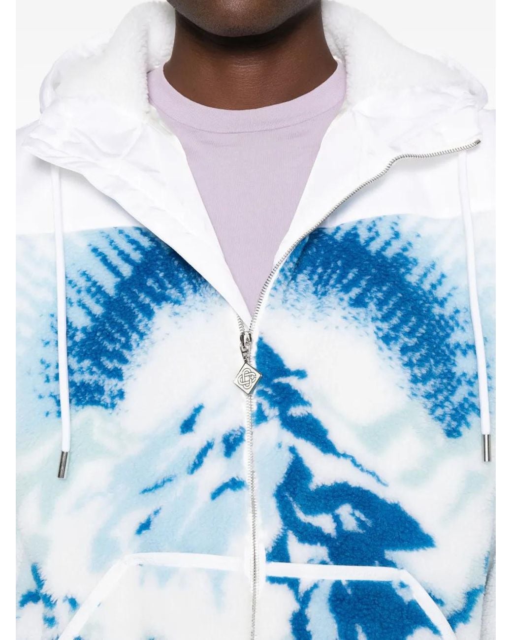 Casablanca Blue Ski-Landscape Hooded Jacket for men