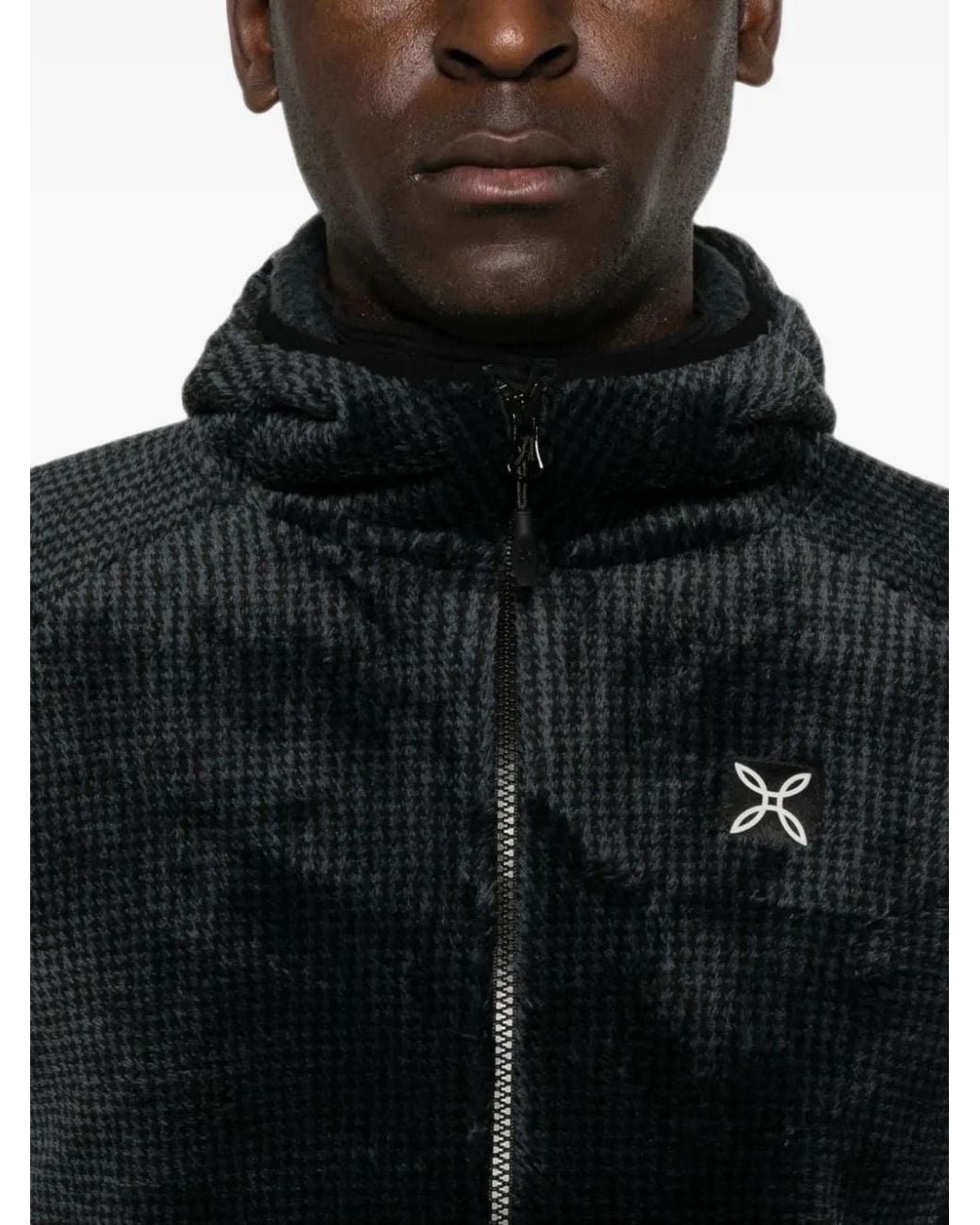 Montura Black Waffle-Knit Hooded Jacket for men