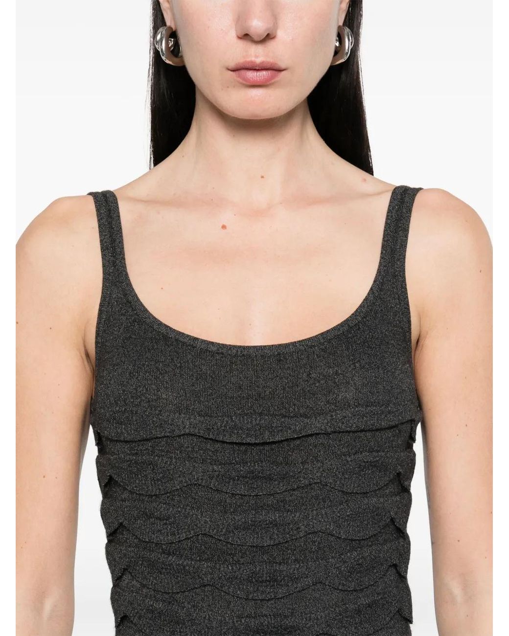 Nanushka Black Textured Knitted Bodysuit