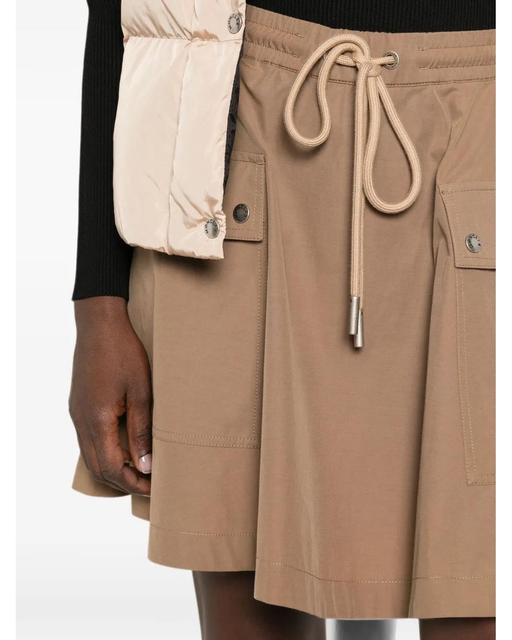 Moncler Brown Cotton Blend A-Line Mini Skirt