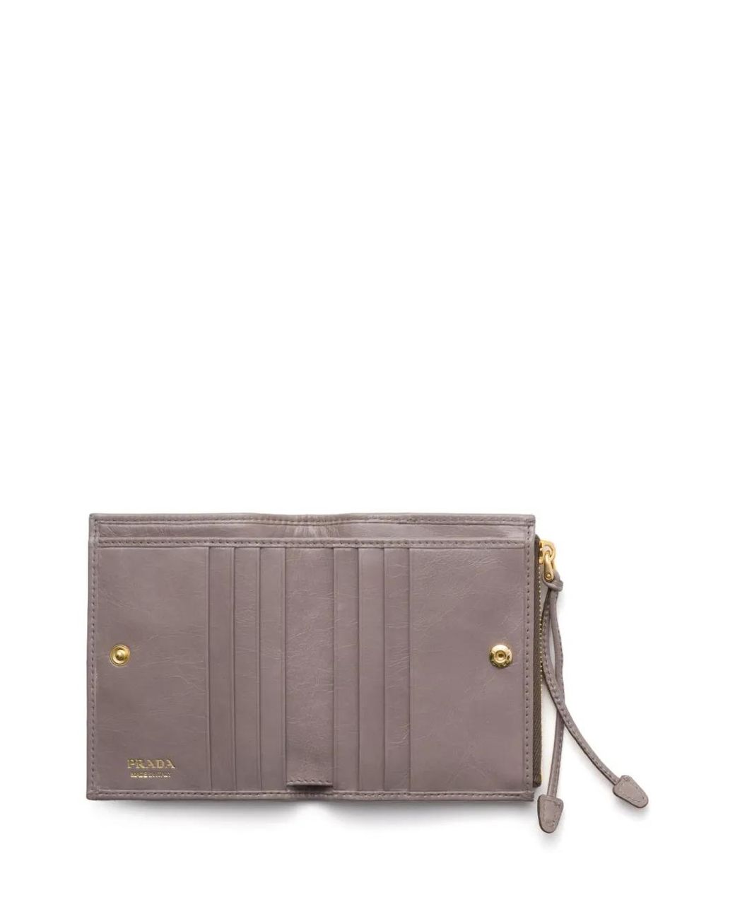 Prada Gray Small Leather Wallet