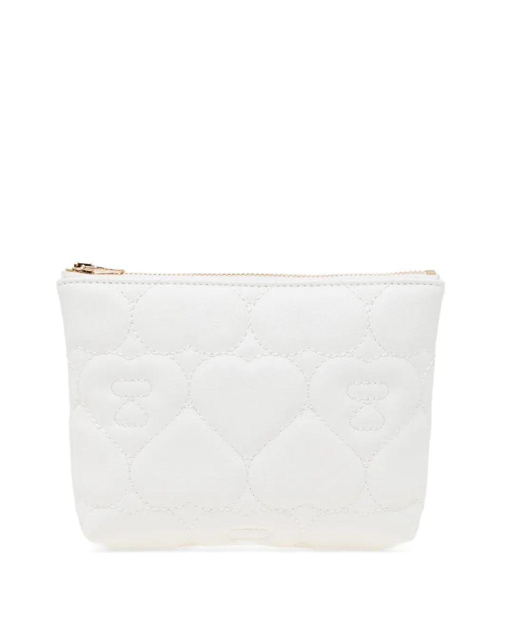 AAPE BY A BATHING AP White Quilted Heart Wallet