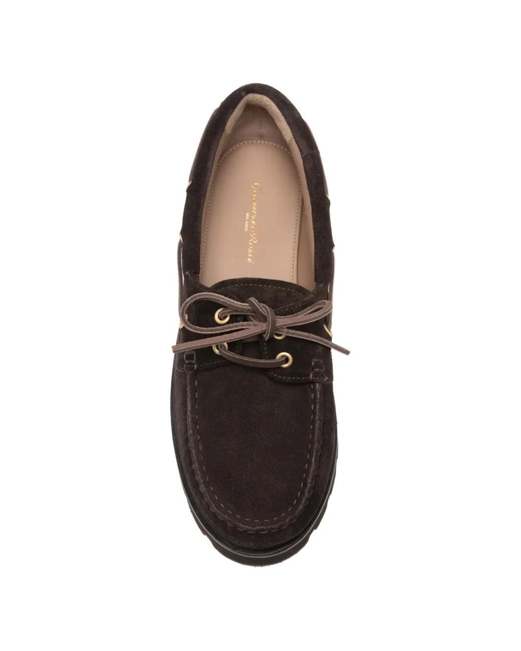 Gianvito Rossi Black Olonne Lug-Sole Suede Boat Shoes
