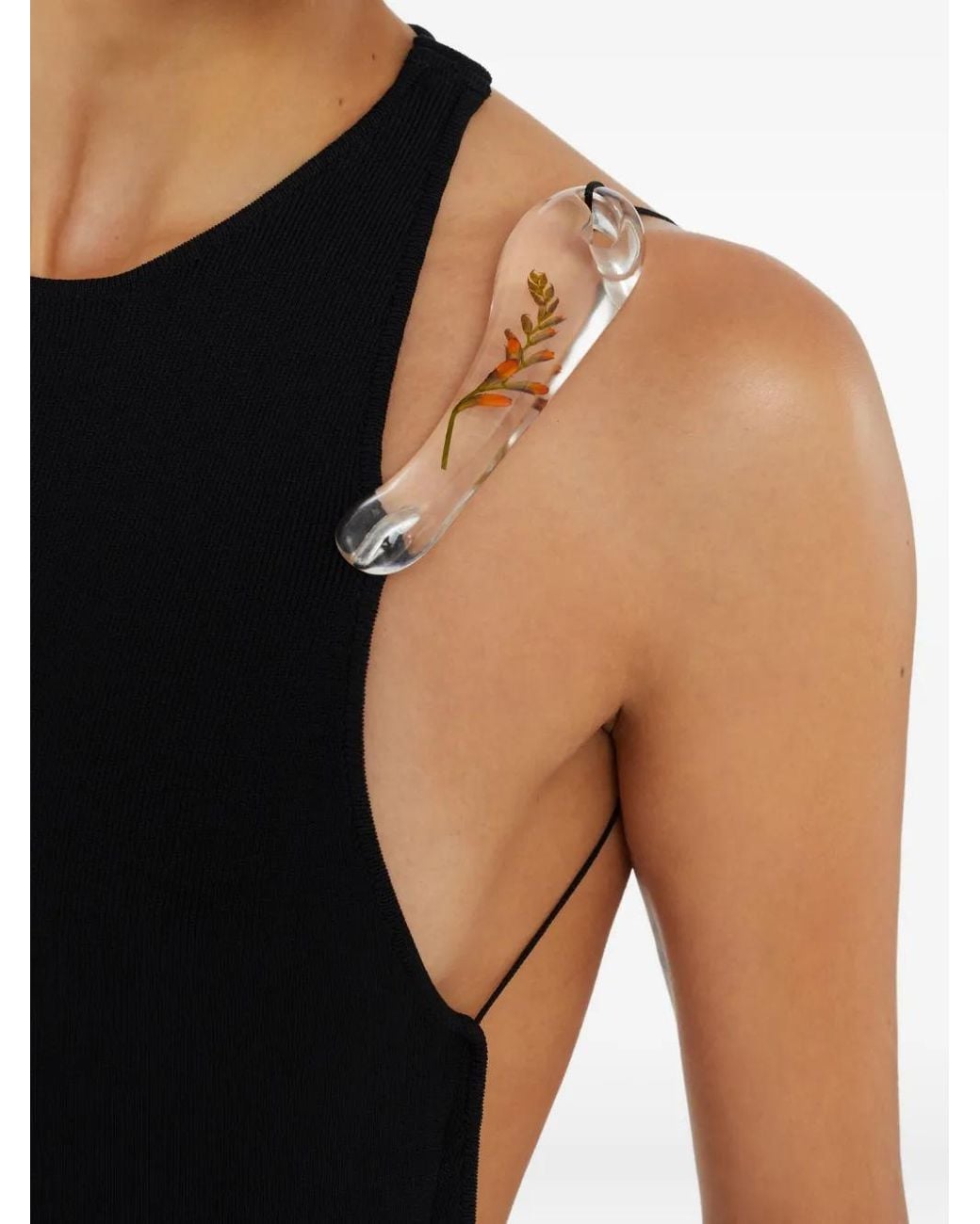 Christopher Esber Blue Resin-Embellished Column Maxi Dress