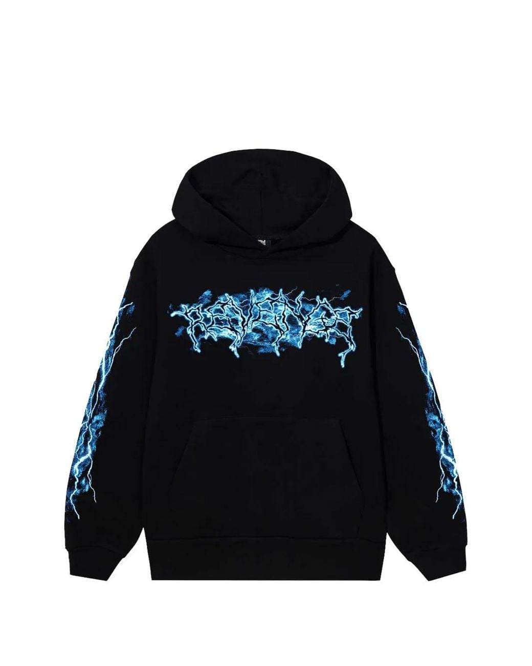 REVENGE Black Lightning-Print Hoodie for men