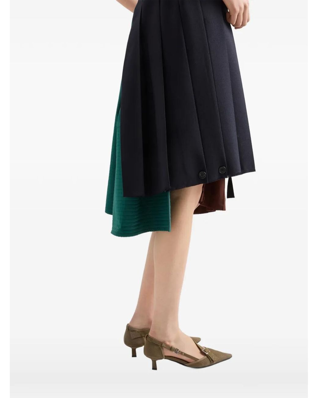 Prada Black Pleated Wrap Skirt