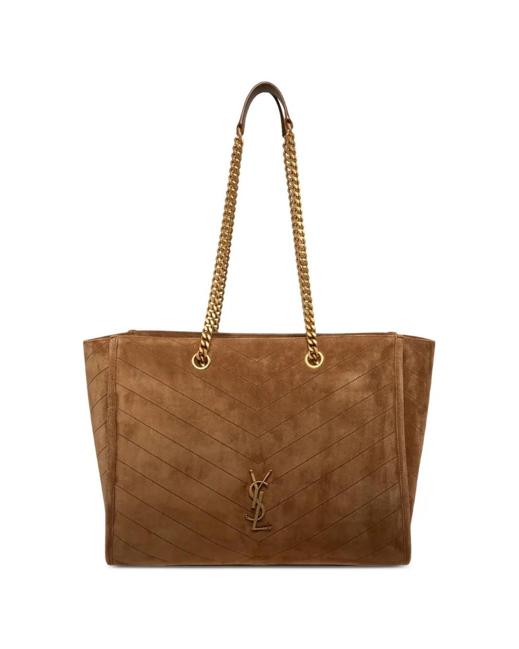 Saint Laurent Brown Sac Porté Épaule Niki En Daim