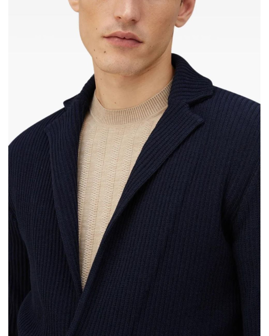 RETORI Blue Knitted Blazer for men