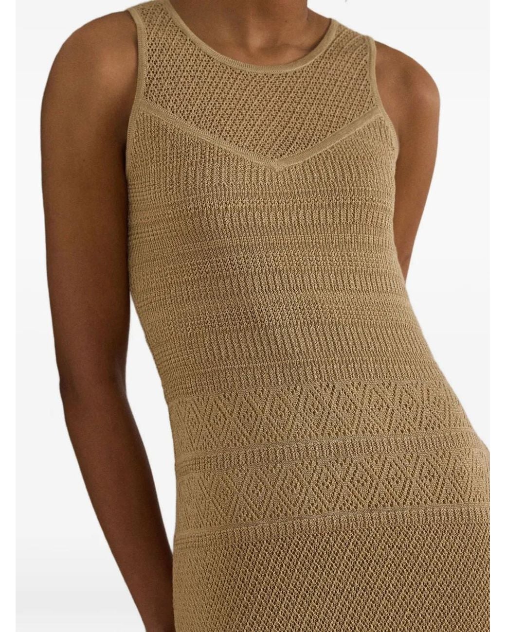 Ralph Lauren Natural Robe Courte En Maille