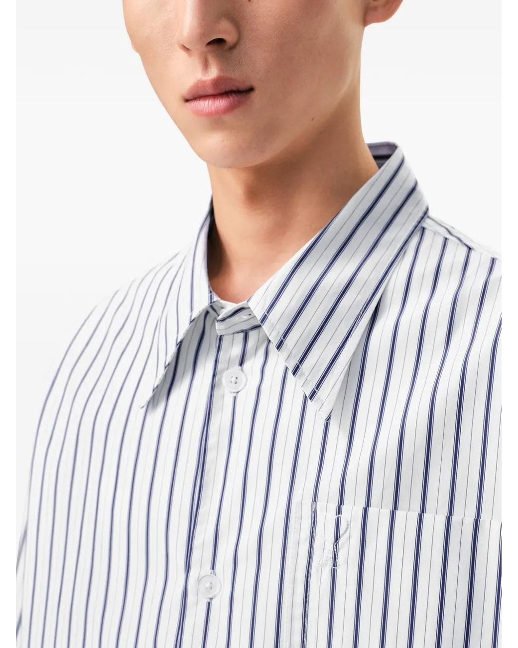 AMI White Loose Stripes Shirt for men