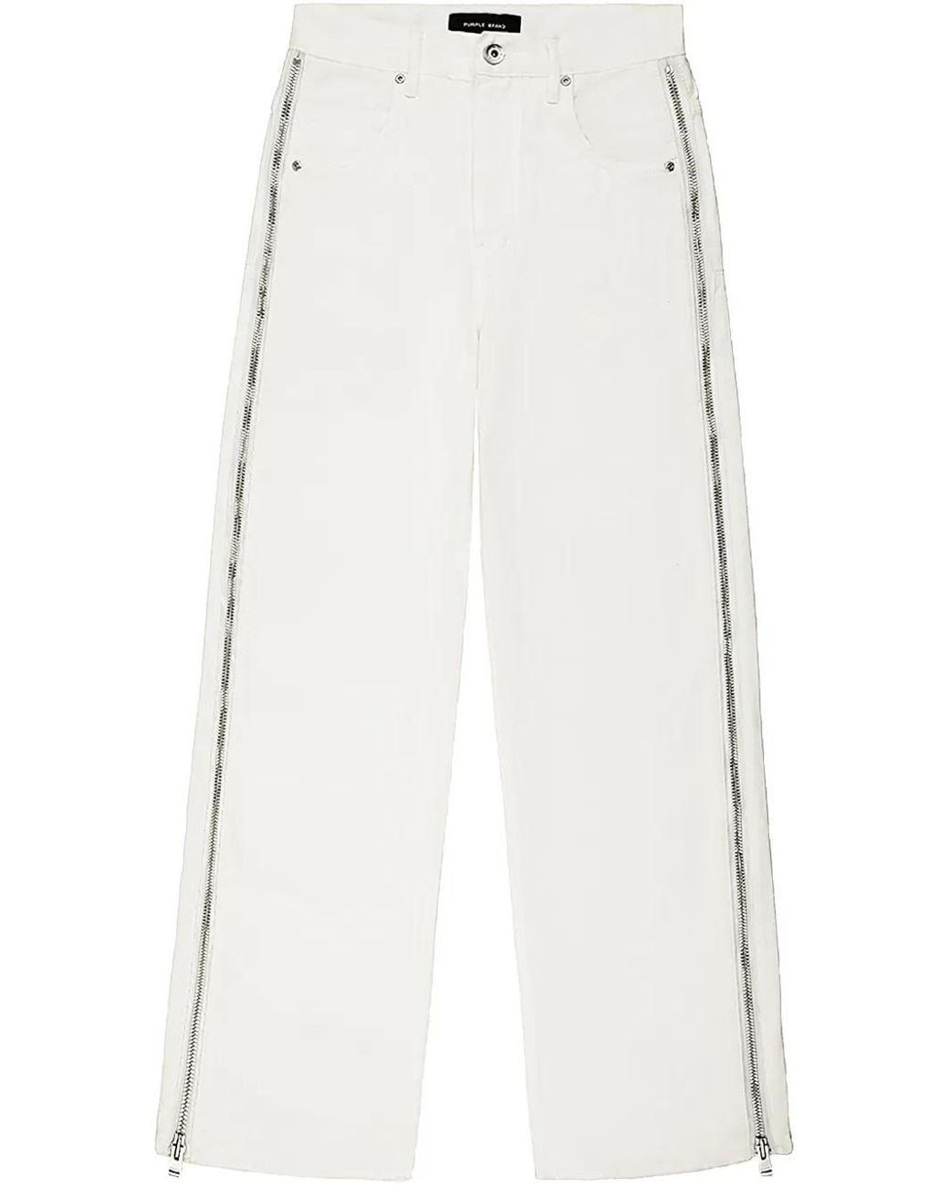Purple Brand White P018 Side Zip Jeans for men