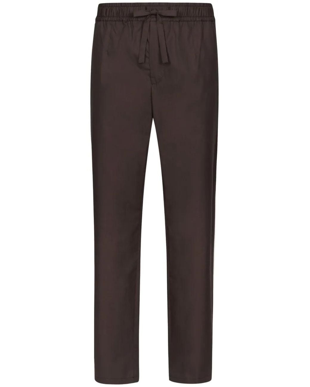 Dolce & Gabbana Brown Straight-Leg Cotton Trousers for men