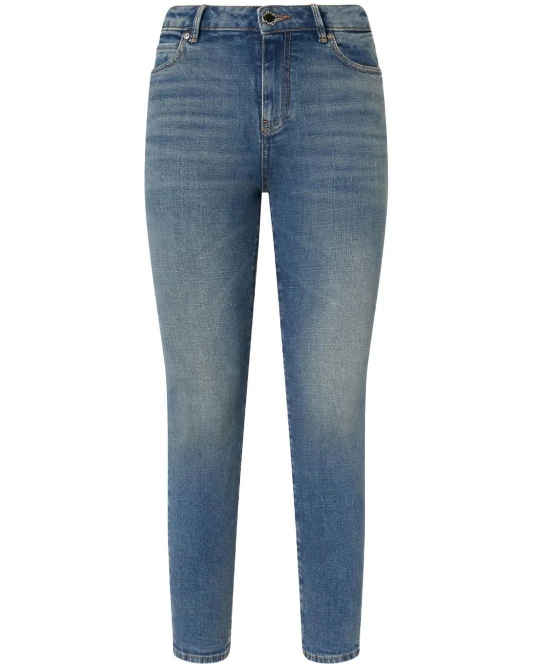 Pinko Blue Mid-Rise Skinny Jeans With Five-Pocket Design