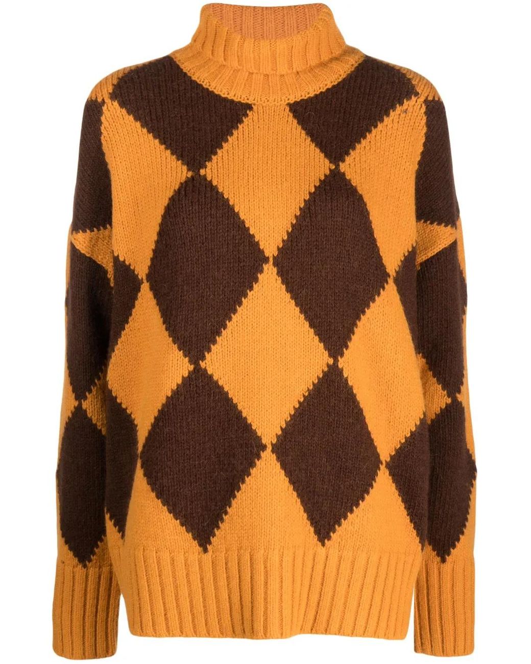 LaDoubleJ Orange Argyle Sweater