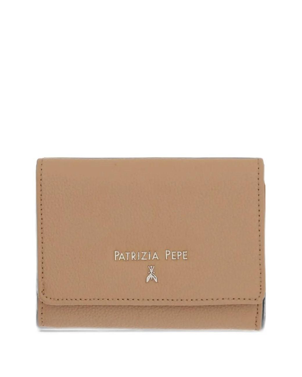 Patrizia Pepe Natural Logo-Plaque Pebbled Wallet